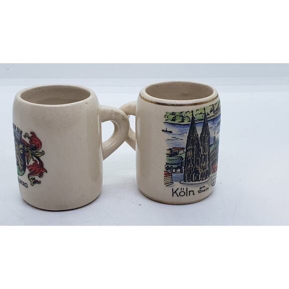 VINTAGE Miniature Beer Steins Mugs Germany Set Of 2 - Picture 2 of 16